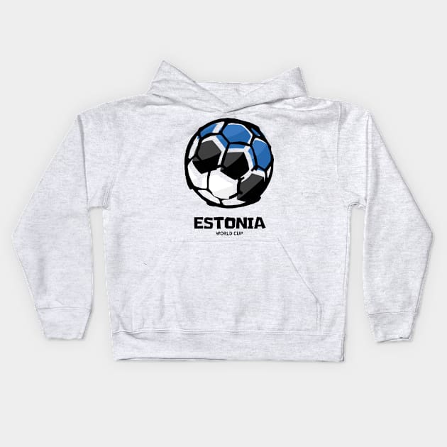 Estonia Football Country Flag Kids Hoodie by KewaleeTee